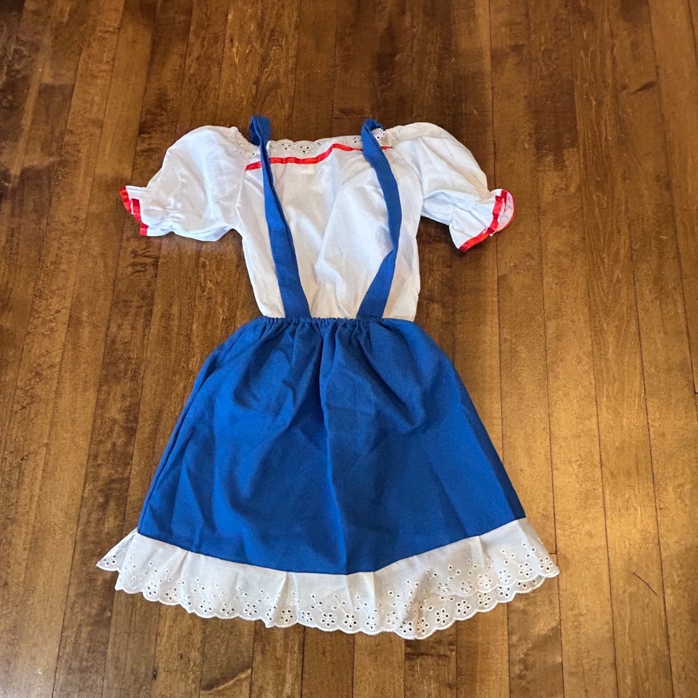 Forum Novelties Child Rag Doll Costume Medium Blue White Dress Red Trim